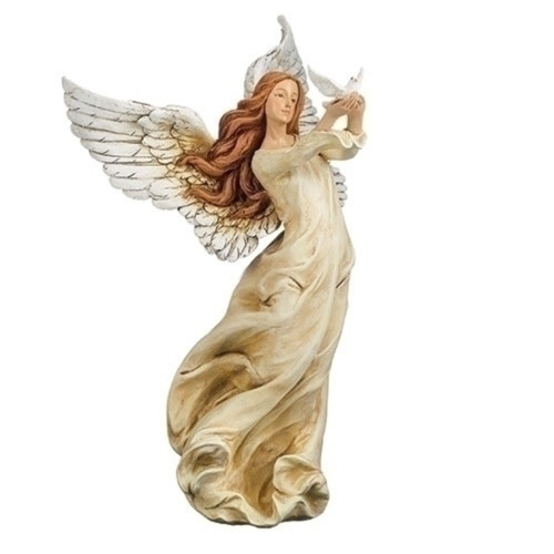 Angel with Dove Tabletop Figurine - 10" - IMAGE 1