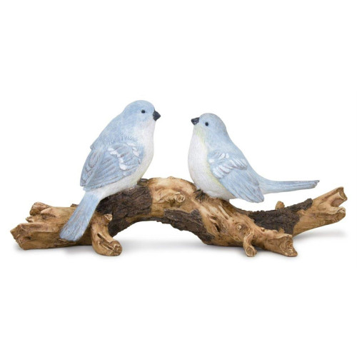 Birds on Branch Tabletop Figurine - 9.5" - Blue and Brown - IMAGE 1