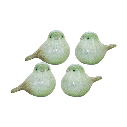 Set of 4 Bird Tabletop Glazed Figurines 4.5" - IMAGE 1