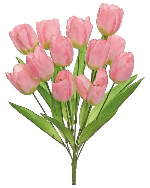 Pink Tulip Artificial Floral Bush - IMAGE 1