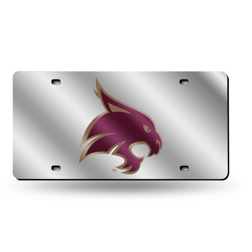 6" x 12" Red and Brown College Texas State Bobcats Tag - IMAGE 1