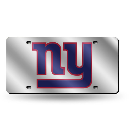 6" x 12" Navy Blue and Silver Colored NFL New York Giants Tag - IMAGE 1
