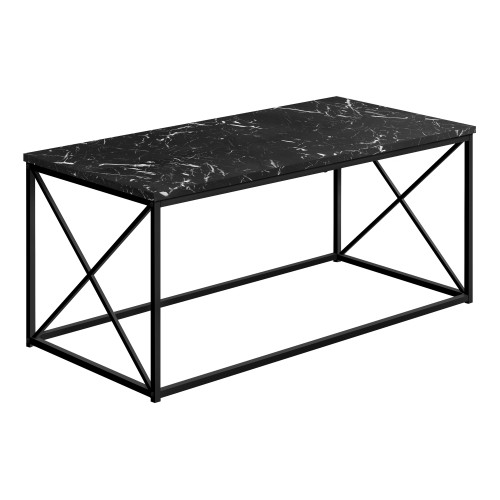 Rectangular Metal Coffee Table - 40.5" - Black and White - IMAGE 1