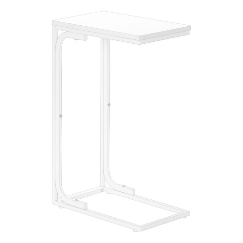 C-Shaped Metal End Table - 24.75" - White - IMAGE 1