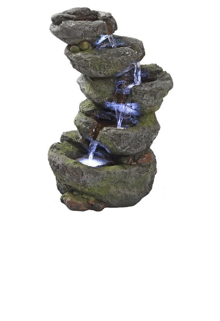 Breakneck Falls Illuminated Garden Fountain - 17.5" - IMAGE 1