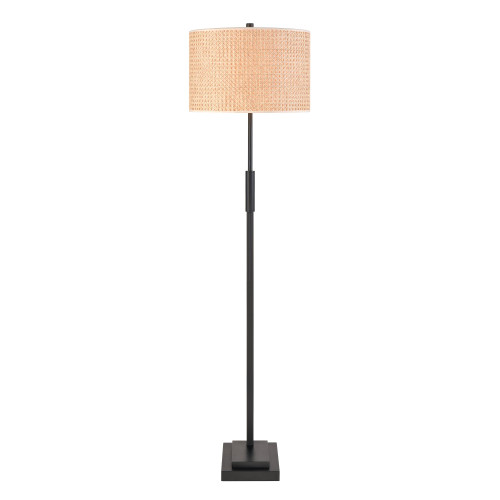 Farmhouse Floor Lamp with Drum Shade - 62.5" - Matte Black - IMAGE 1