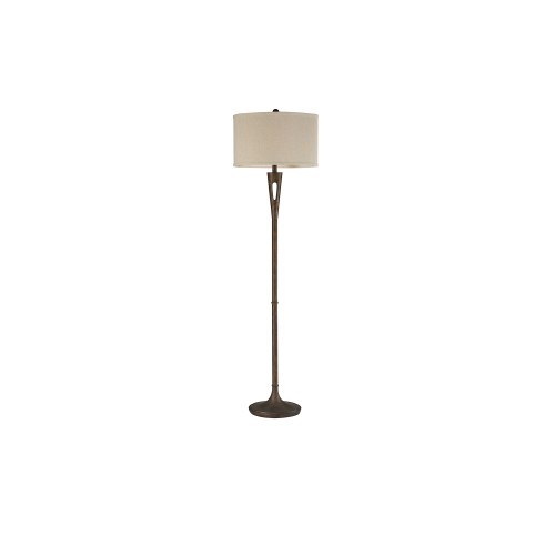 LED Metal Floor Lamp with Drum Shade - 65" - Burnished Bronze Finish - IMAGE 1