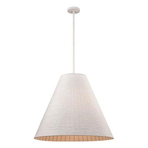 4-Light Cone Coral Textured Hanging Pendant Ceiling Fixture - 30" - White - IMAGE 1