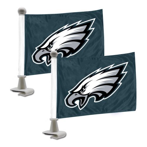 Set of 2 NFL Philadelphia Eagles Ambassador Car Flags 6" x 4" - IMAGE 1