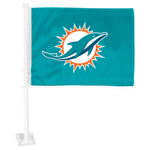 14" x 11" NFL Miami Dolphins Automotive Car Flag - IMAGE 1