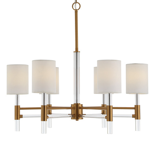 6 Light Welkin Round Ceiling Chandelier - 30" - Gold and silver - IMAGE 1