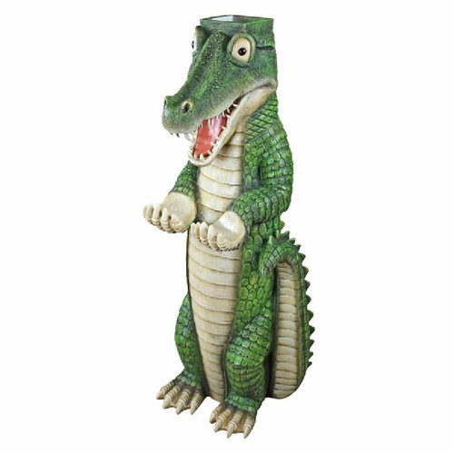 Postal Gator Mailbox Post Sleeve Statue - 43" - Green and Brown - IMAGE 1