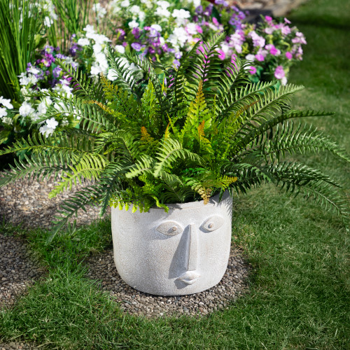 Small Face Ceramic Outdoor Garden Planter - 8.5" - IMAGE 1