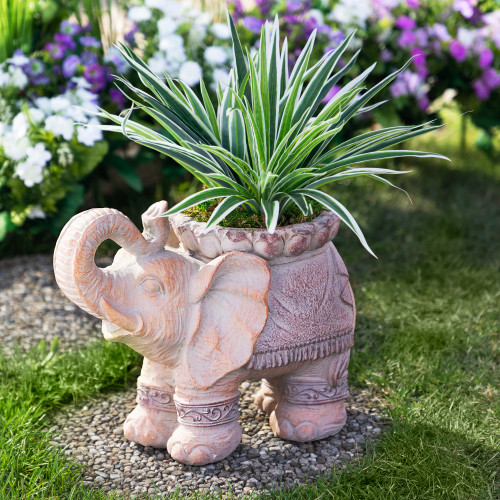 Elephant Outdoor Garden Planter - 13.75" - IMAGE 1