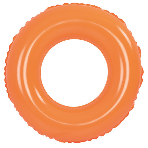 Inflatable Orange Swimming Pool Inner Tube Ring Float, 35-Inch - IMAGE 1