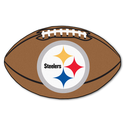 20.5" x 32.5" Brown and White NFL Pittsburgh Steelers Oval Mat - IMAGE 1