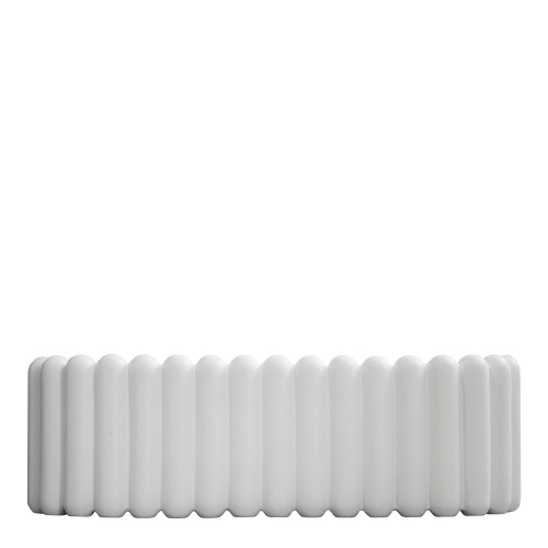 Ceramic Oval Planter - 7.5" - White - IMAGE 1