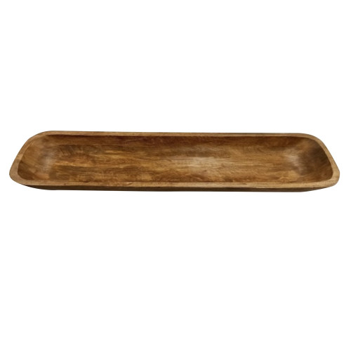 Rectangular Walnut Antique Finish Bowl - 33" - Brown - IMAGE 1