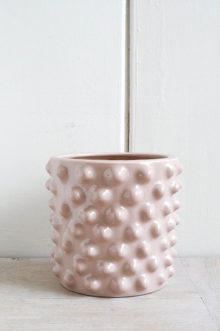 Mini Ceramic Flower Pot - 6.5" - Pink - IMAGE 1
