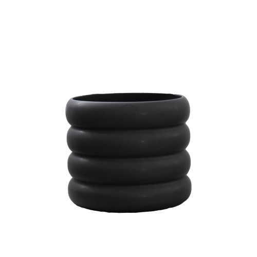 Ceramic Mud Planter - 5.5" - Black - IMAGE 1