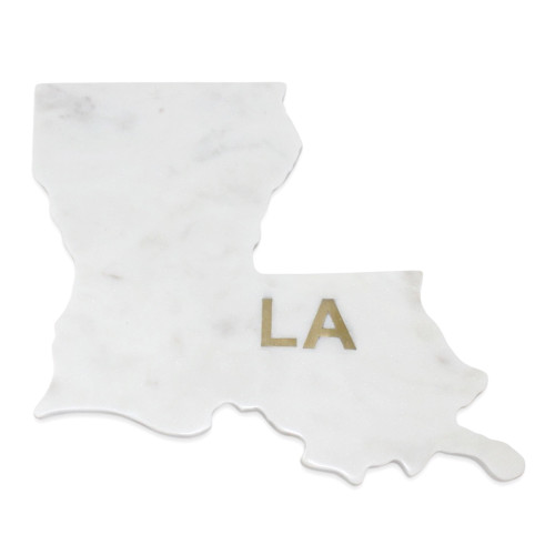 Polished Marble "Louisiana" Cutting Board - 9.5" - White - IMAGE 1
