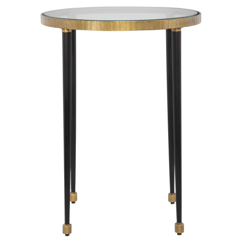 Tall Stiletto Side Table - 22.5" - Antique Gold and Black - IMAGE 1