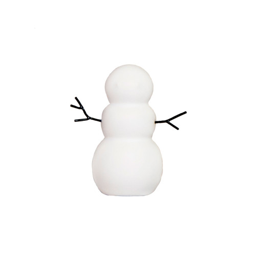 Small Ceramic Snowman Christmas Tabletop Figurine - 4.25" - White - IMAGE 1