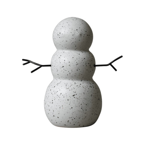Ceramic Snowman Mole Dot Christmas Tabletop Figurine - 4.25" - White and Black - IMAGE 1