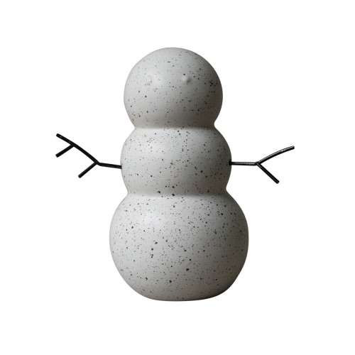 Ceramic Snowman Christmas Decoration - 6.5" - White and Black - IMAGE 1