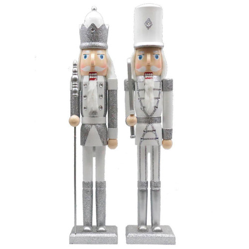 Set of 2 King and Guard Traditional Bejeweled Christmas Nutcrackers 24" - IMAGE 1
