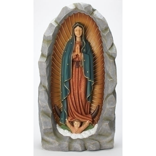 Our Lady of Guadalupe Religious Outdoor Statue - 36" - Brown and Gray - IMAGE 1