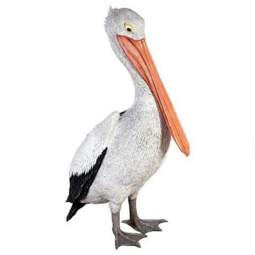 34" Standing Pelican Hand Painted Outdoor Garden Statue - IMAGE 1
