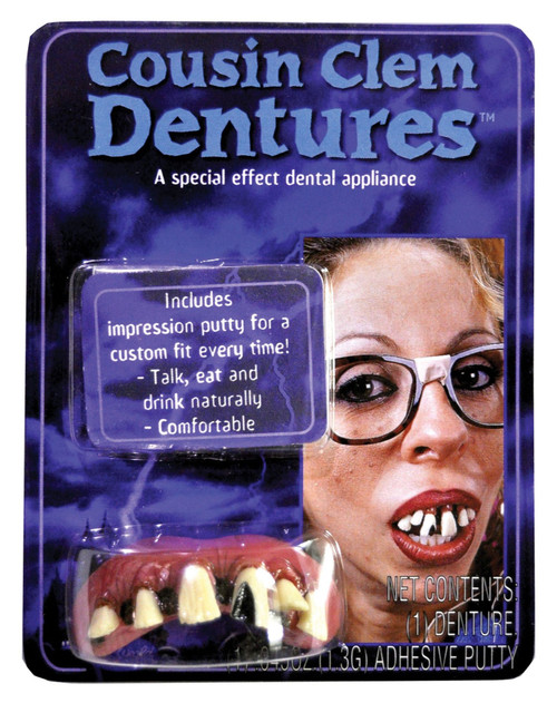 Pink and White Big Bubba Clem Teeth Women Adult Halloween Costume Accessory - One Size - IMAGE 1