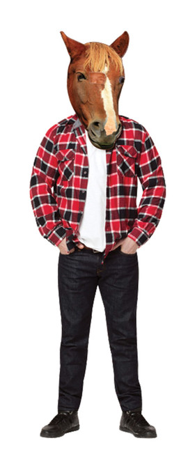 Brown Adult Horse Head Mask Halloween Costume Accessory - One Size - IMAGE 1