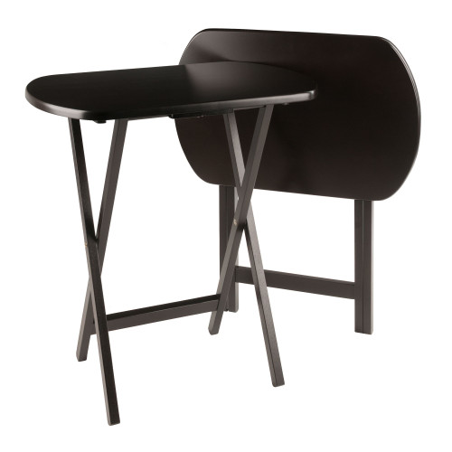 Set of 2 Coffee Brown Contemporary Over-sized Oblong Snack Tables 25.25" - IMAGE 1