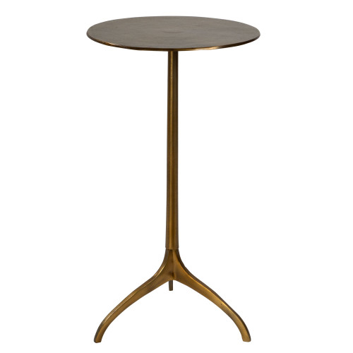 25" Gold Solid Round Tripod Accent Table - IMAGE 1