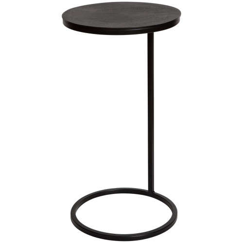 24" Black Modern Style Solid Round Accent Table - IMAGE 1