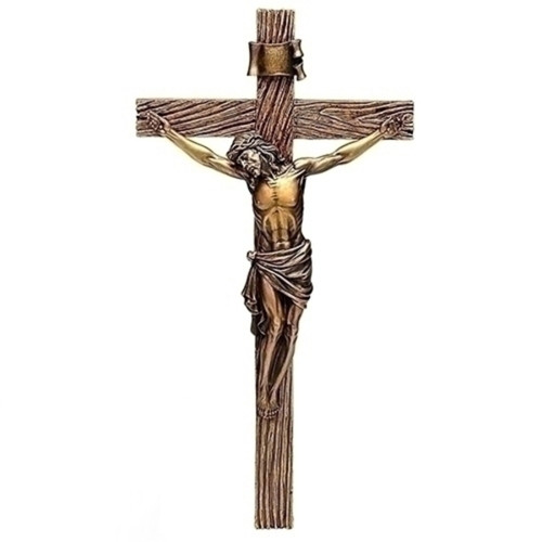 Antiqued Finish Crucifix Wall Cross - 20.25" - IMAGE 1