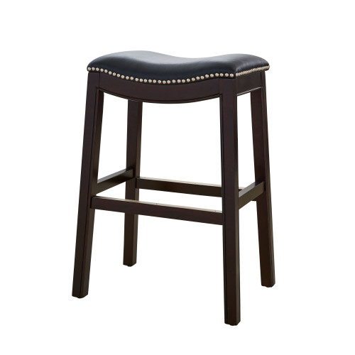 26" Vibrant Brown and Black Unique New Ridge Home Goods Julian Comfortable Counter Height Barstool - IMAGE 1