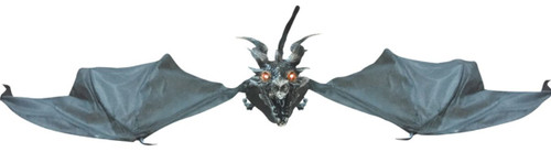 47" Black Flying Dragon with Light Up Eyes Halloween Prop - IMAGE 1