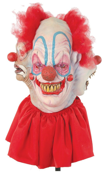 Red and Beige Clowning Around Unisex Adult Halloween Mask Costume Accessory - IMAGE 1