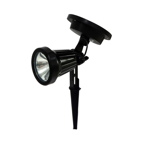 Set of 2 Black and Clear Solar Powered Spotlights 10.5" - IMAGE 1