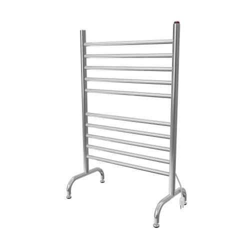 38" Stainless Steel Polished 10 Cylindrical Bars Freestanding Towel Warmer - IMAGE 1