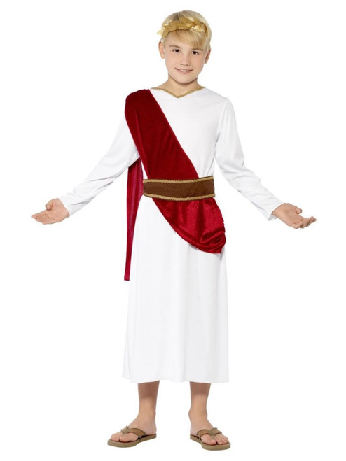 44" White and Red Roman Boy Child Halloween Costume - Medium - IMAGE 1