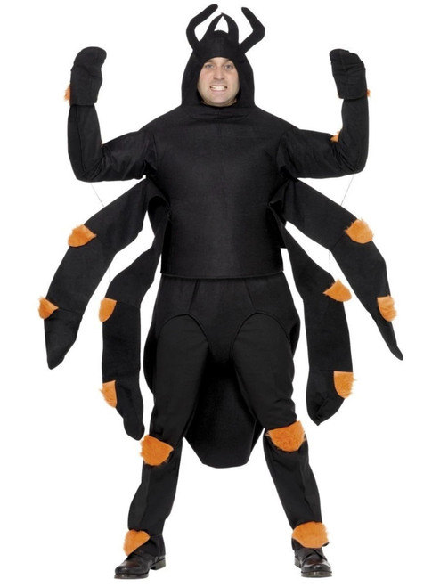 49" Orange and Black Spider Unisex Adult Halloween Costume - One Size - IMAGE 1