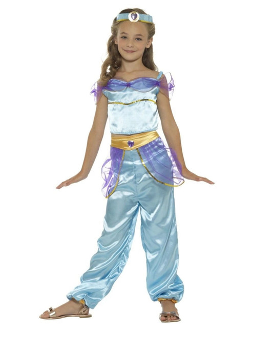 42.5" Blue and Purple Arabian Princess Girl Child Halloween Costume - Large - IMAGE 1
