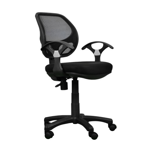 33.5" Black and Gray Contemporary Midback Mesh Task Office Chair - IMAGE 1