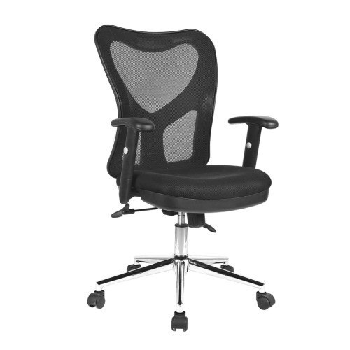 3' Black and Metallic Silver High Back Mesh Office Chair With Chrome Base - IMAGE 1