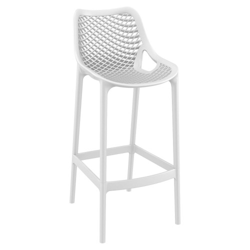 41.25" White Solid Outdoor Patio Bar Stool - IMAGE 1