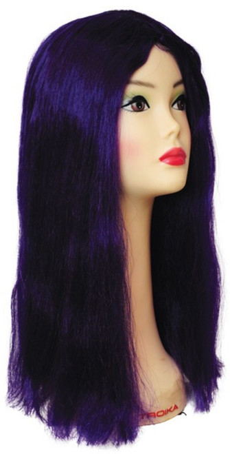 22" Dark Purple Witch Women Adult Halloween Wig Costume Accessory - IMAGE 1